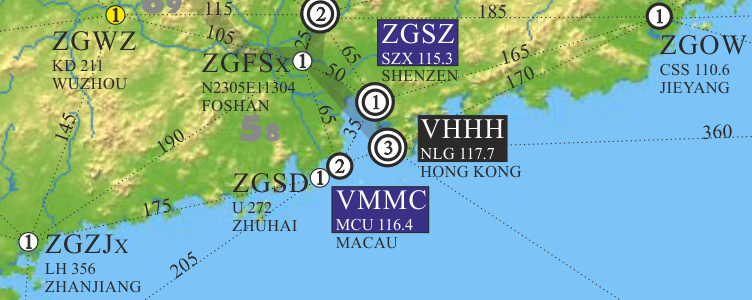 extract from airfield chart china south east
